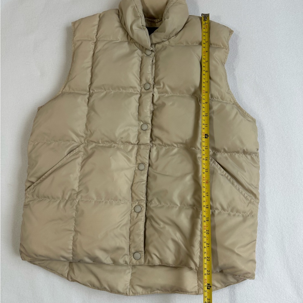Lands’ End Oversized Goose Down Puffer Vest Tan Women’s Size Small - Picture 9 of 10
